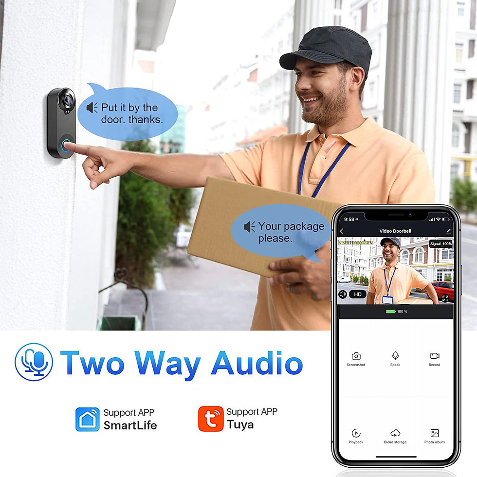 Thumbnail: 1080P Wireless Video Doorbell Camera WiFi Smart Door Bell Tuya Smart Home Securi