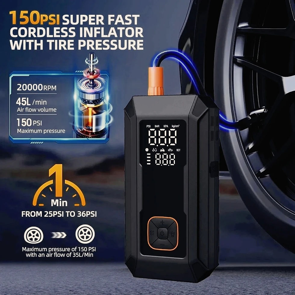 Thumbnail: Car Jump Starter with Air Pump 4000A Jump Starter &150PSI Air Compressor, Portab