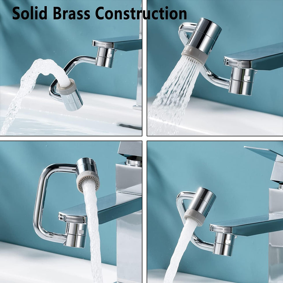 Thumbnail: 1080° Rotating Faucet Extender Aerator, Solid Brass Universal Splash Filter, Du