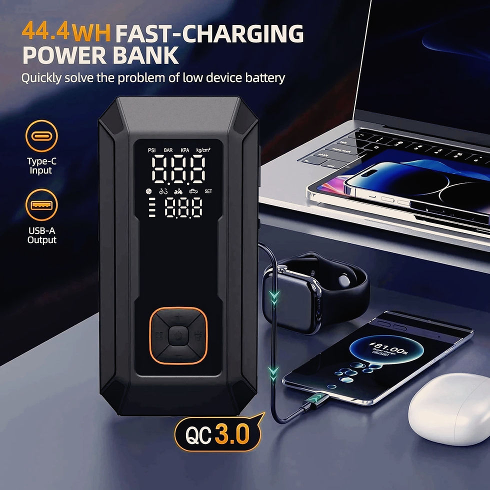 Thumbnail: Car Jump Starter with Air Pump 4000A Jump Starter &150PSI Air Compressor, Portab
