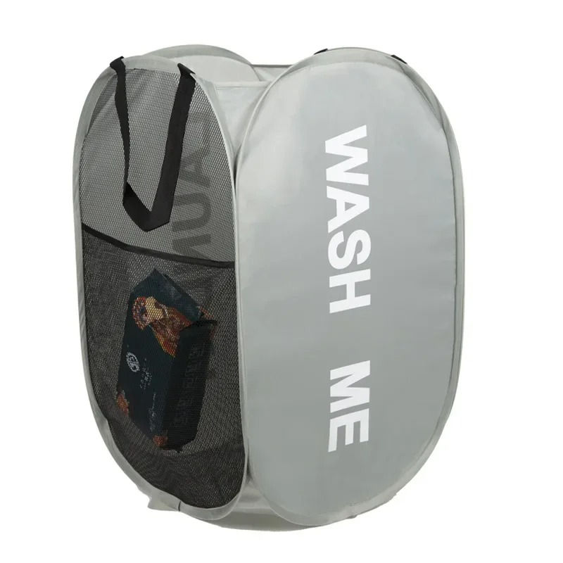 Thumbnail: Mesh Pop-up Laundry Basket, Laundry Basket, Foldable Dirty Clothes Storage Baske
