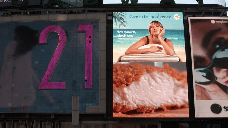 Jollibee "Fake Spa Resort Ad" Times Square Billboard