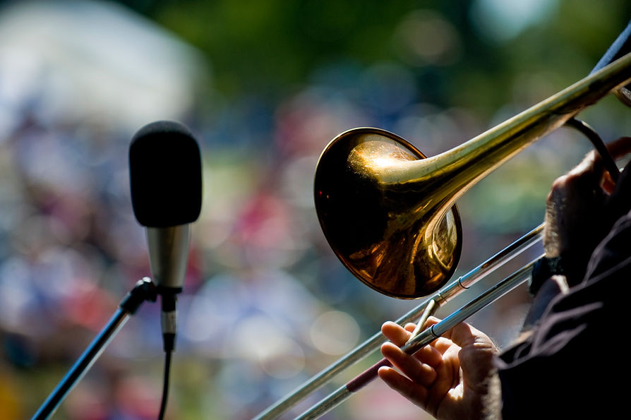 Trombone Player Outdoors