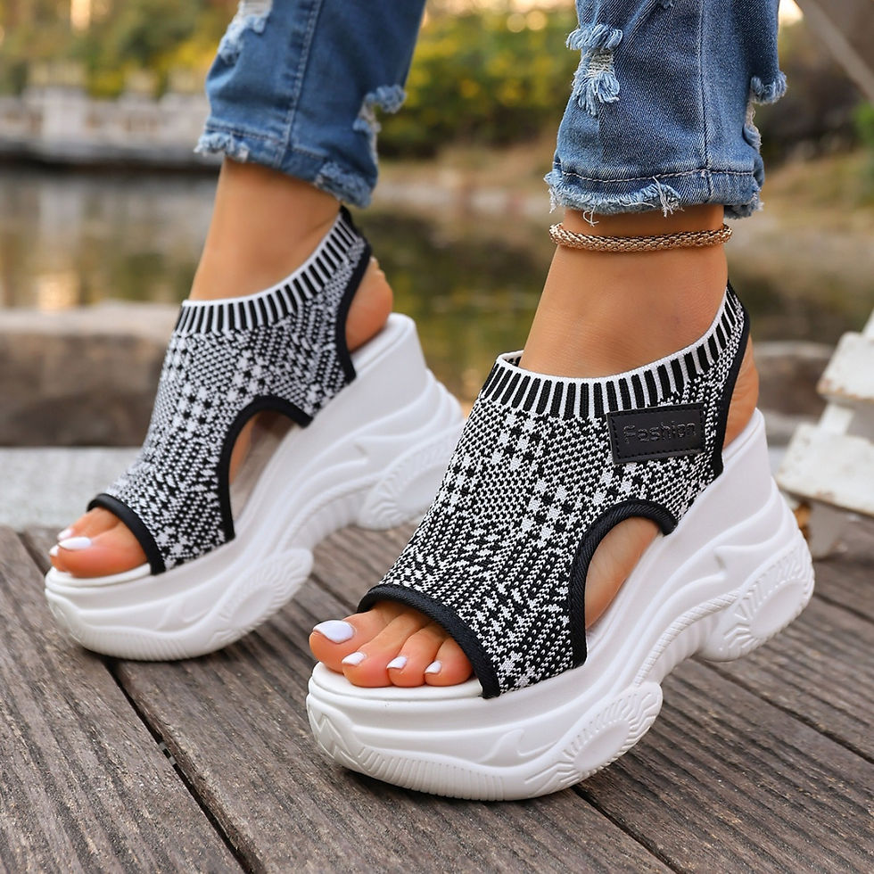 Miniatura: Women Sandals Breathable Wedge Platform Sport Sandals Summer Korean Version Fish