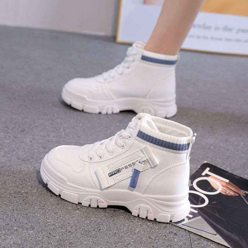 High-Top White Sneakers for Women 2026 Autumn Trendy Shoes Student Korean Style