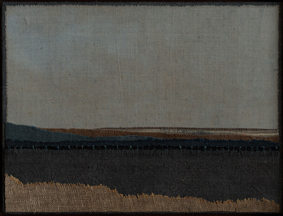 Thumbnail: An original piece by artist Mary Norden. Collected vintage fabrics from Mary's international archive.