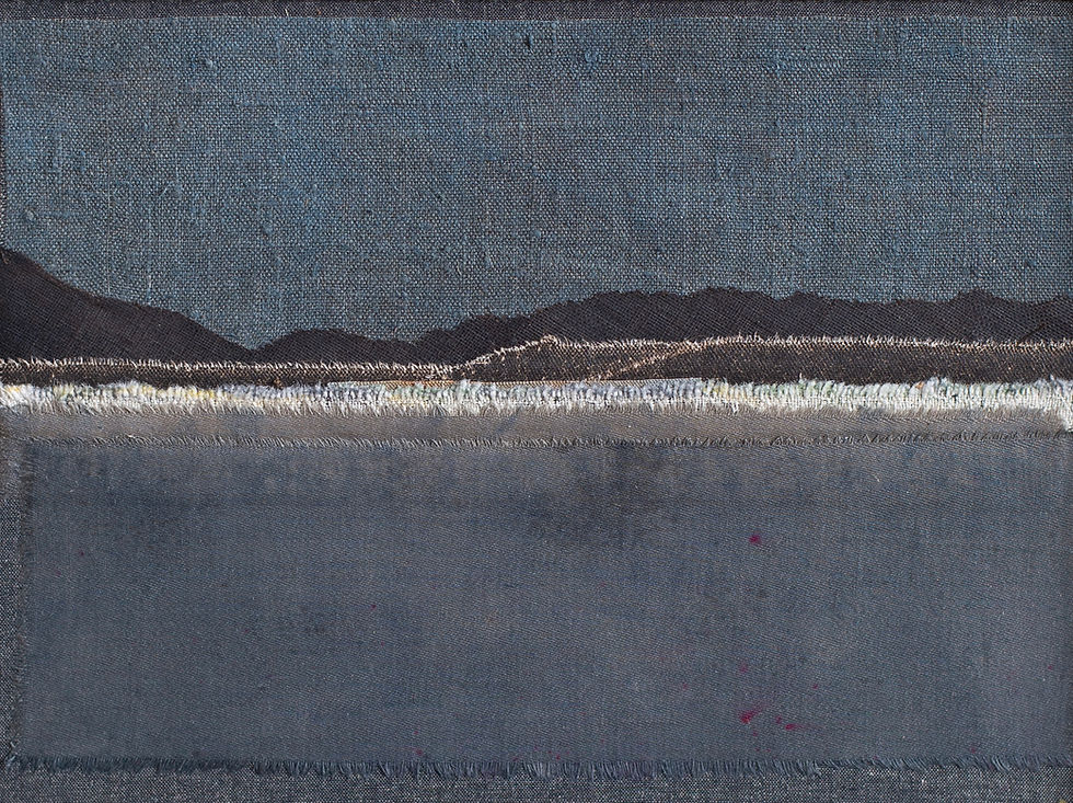 Thumbnail: An original piece by artist Mary Norden. Collected vintage fabrics from Mary's international archive.