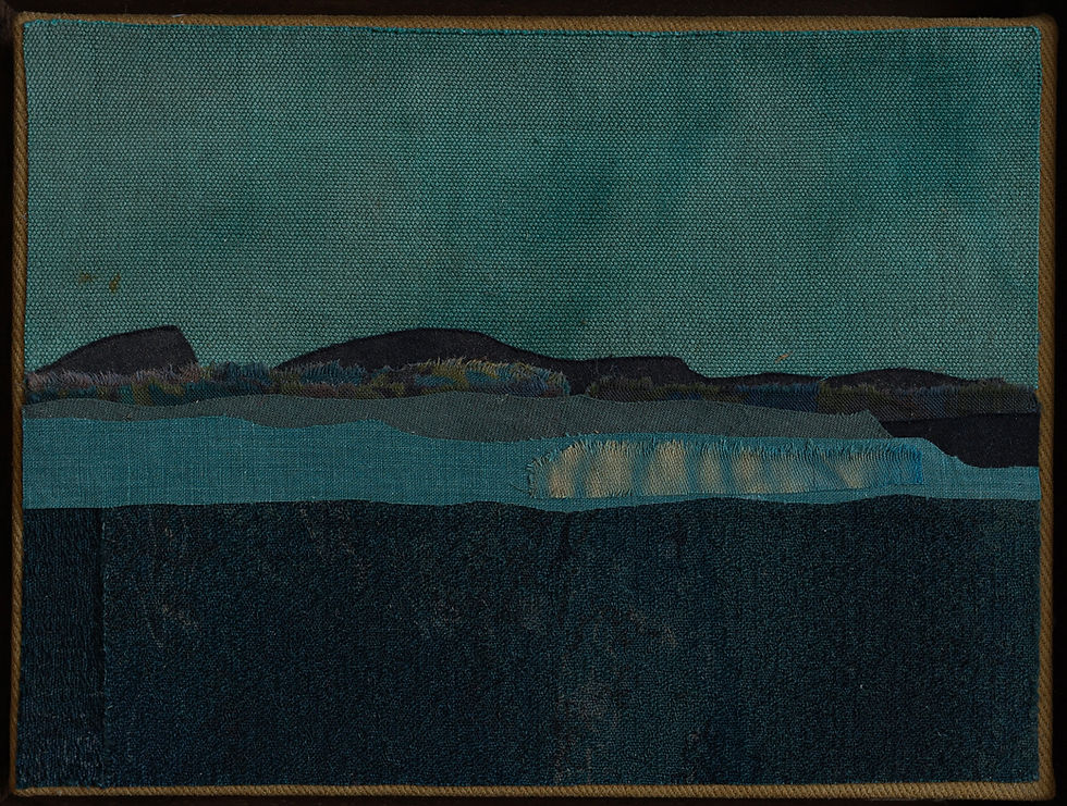 Thumbnail: An original piece by artist Mary Norden. Collected vintage fabrics from Mary's international archive.