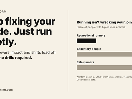 Running form chart: hip or knee arthritis in recreational runners, sedentary people and elite runners