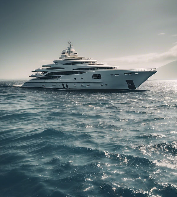 Superyacht in the ocean