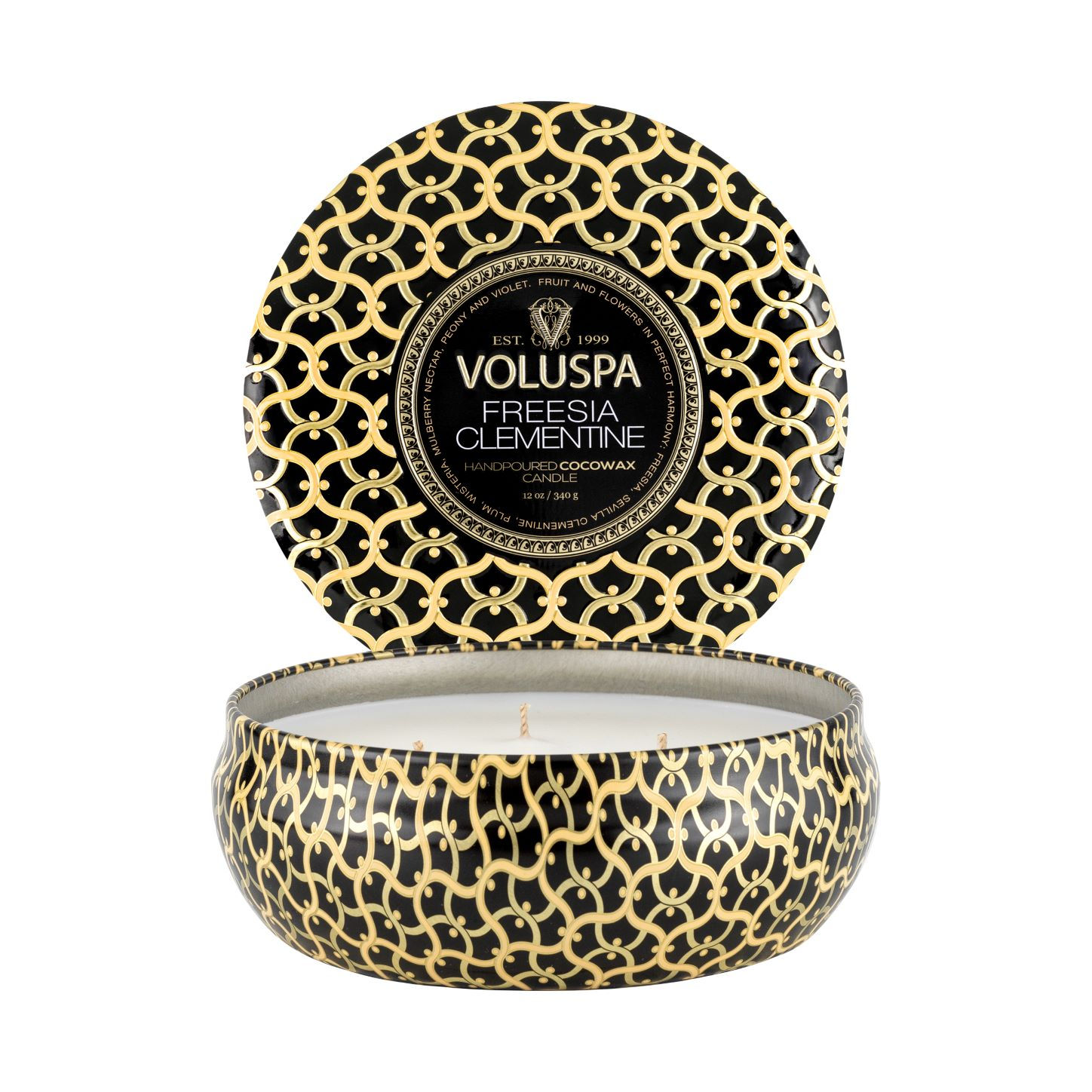 Vela Lata 3 pavios Freesia Clementine