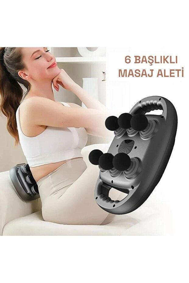 2000 mAh Şarjlı Masaj Tabancası 6 Başlık Ayarlı