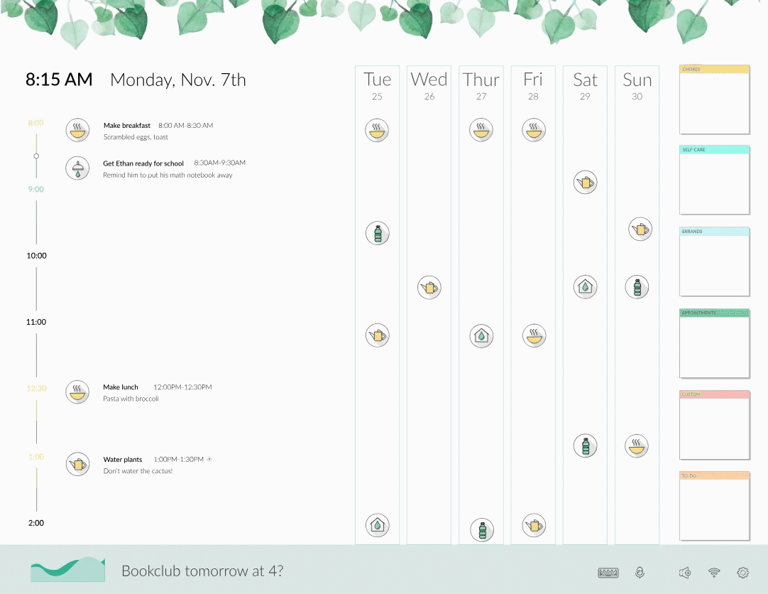 A GIF showing how to mark a task as complete on the Smart Scheduler.