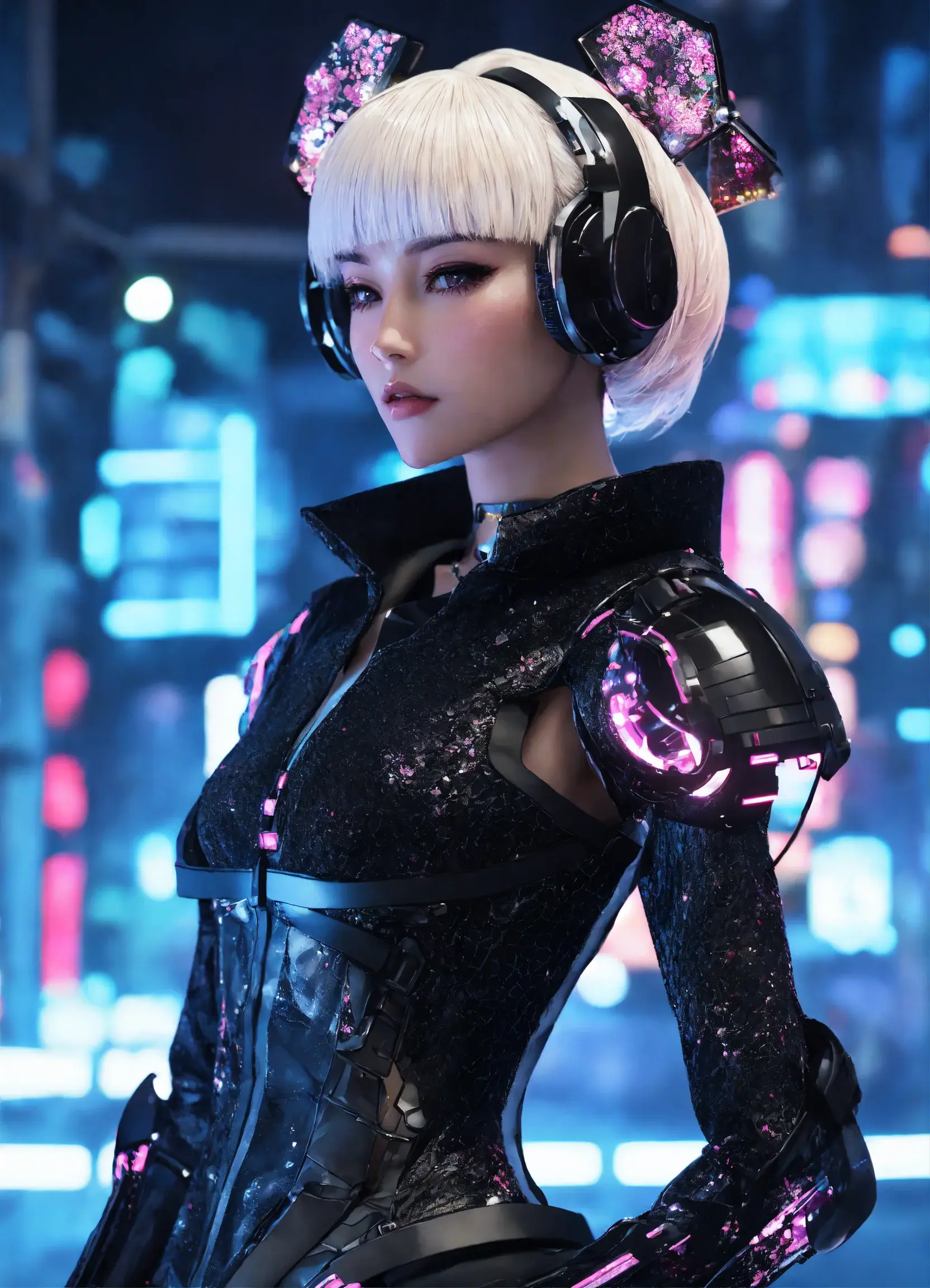 "Cyber Sakura" B/W NFT #006