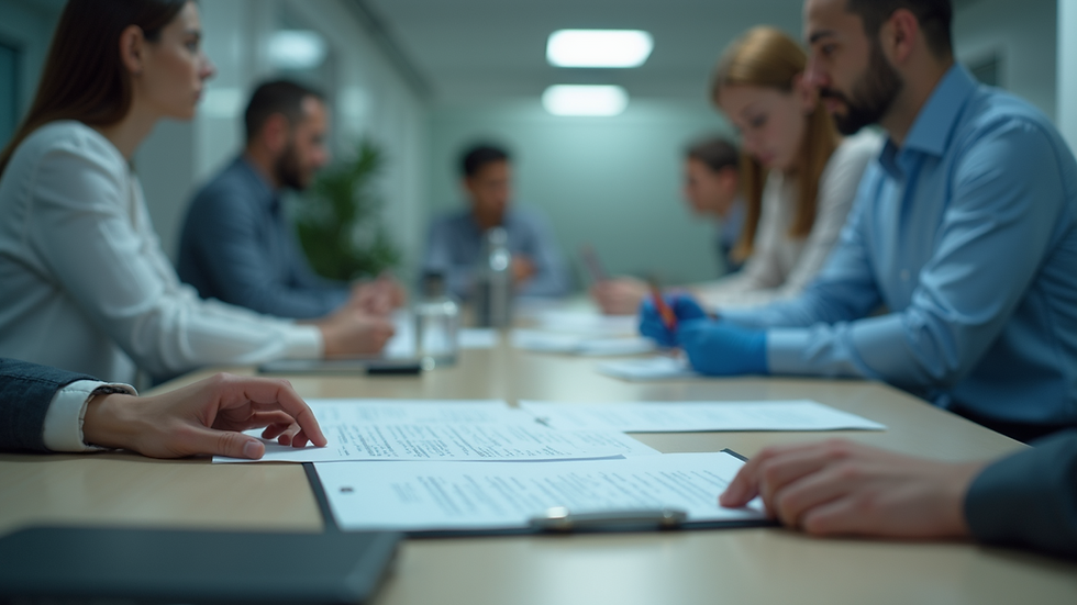 Eye-level view of a workplace incident report form