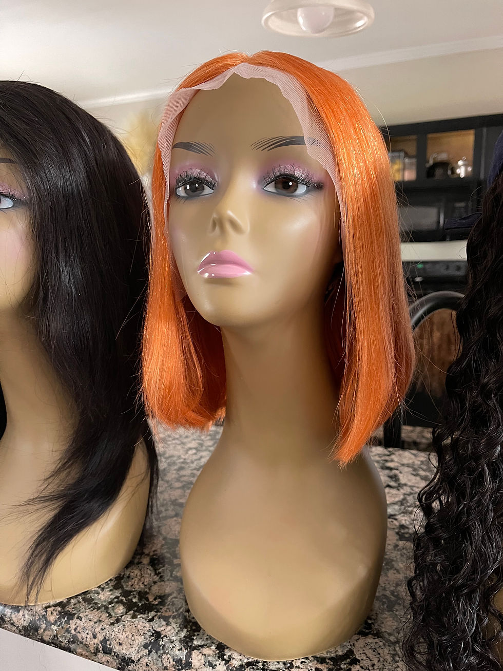 Thumbnail: BRAND NEW! Orange VIRGIN Frontal Bob Wig
