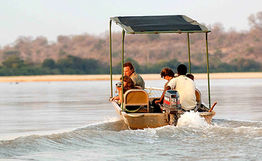 Our client during private Boat Safari In Nyerere National Park