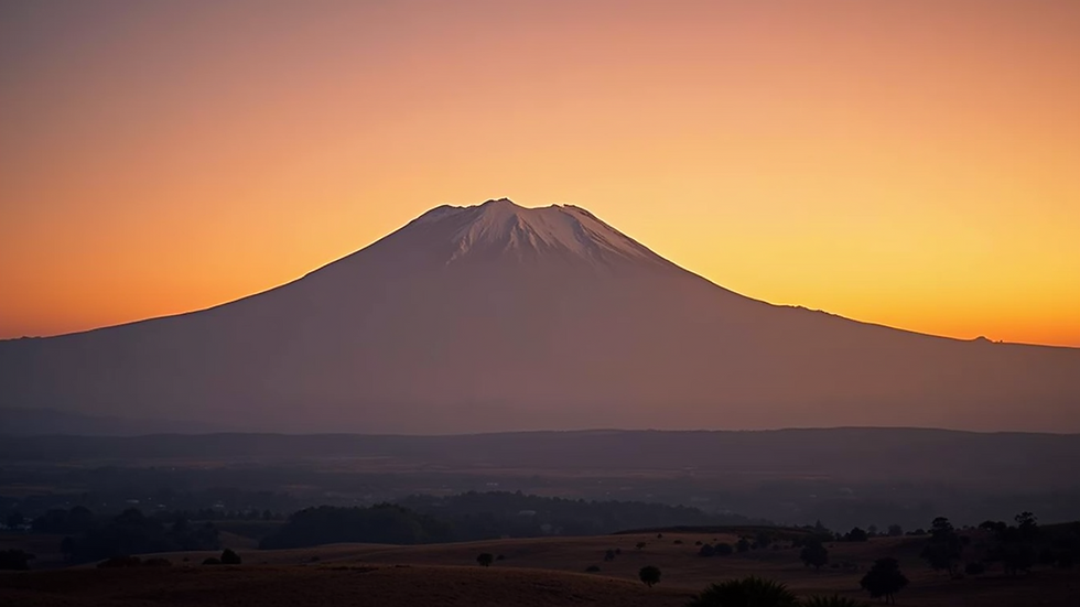 High angle view of Mount Kilimanjaro at sunrise