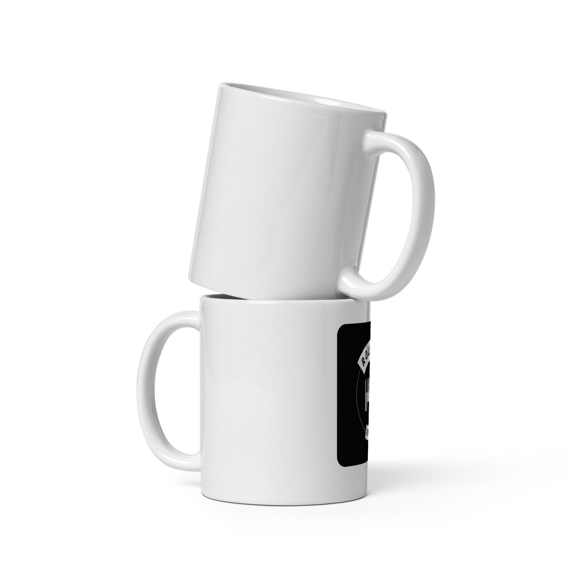 White glossy mug
