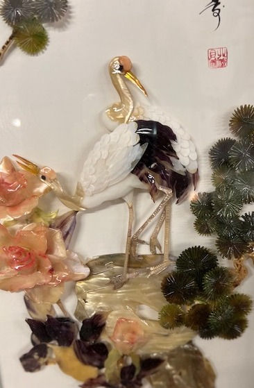 Thumbnail: JAPANESE MOTHER OF PEARL SHADOW BOX - FLAMINGOS