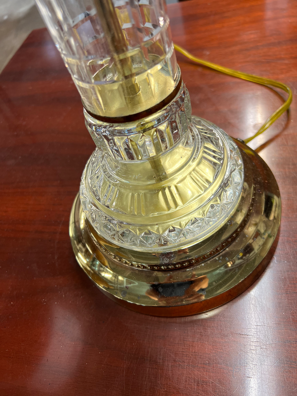 Thumbnail: GLASS AND BRASS LAMP