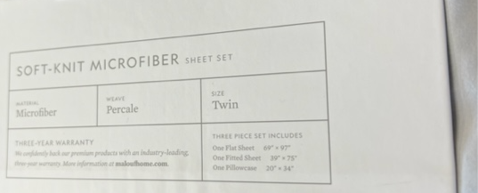 Thumbnail: "WHITE"SOFT KNIT MICROFIBERSHEET SET - TWIN SIZE by MALOUF