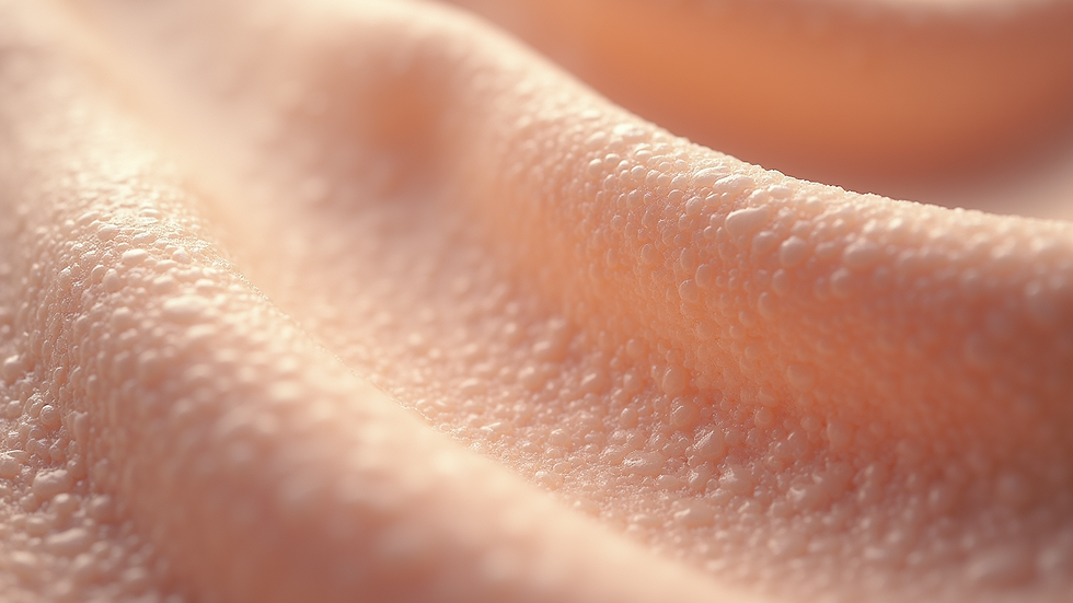 Close-up view of smooth skin texture after exfoliation