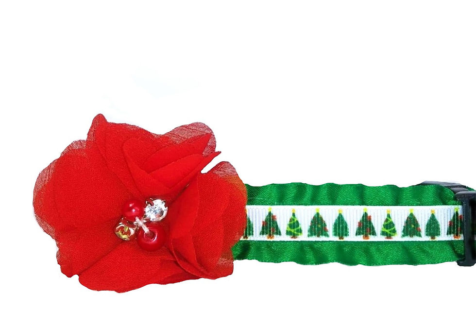 Christmas Tree Dog Collar 1/2" wide