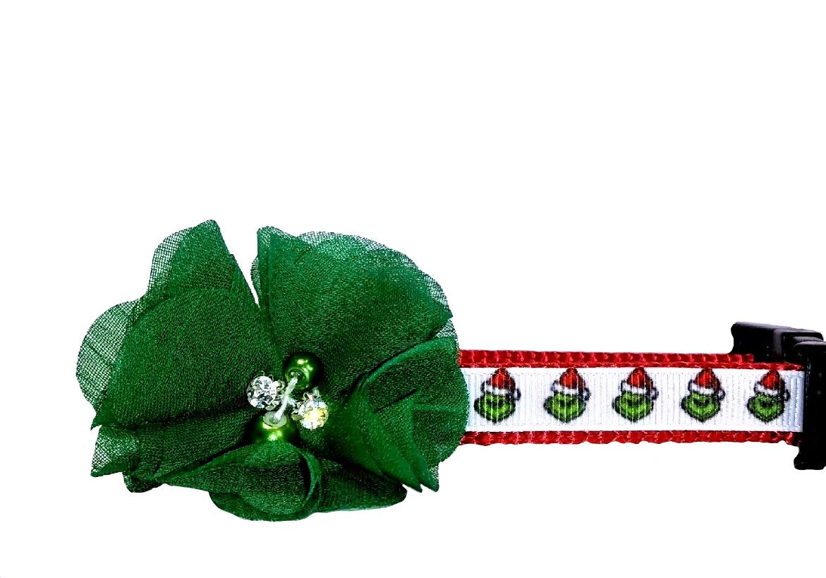 Grinch Christmas Dog Collar 1/2" wide