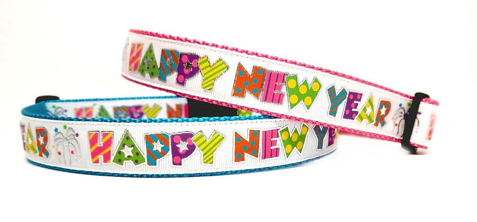 Happy New Year Dog Collar