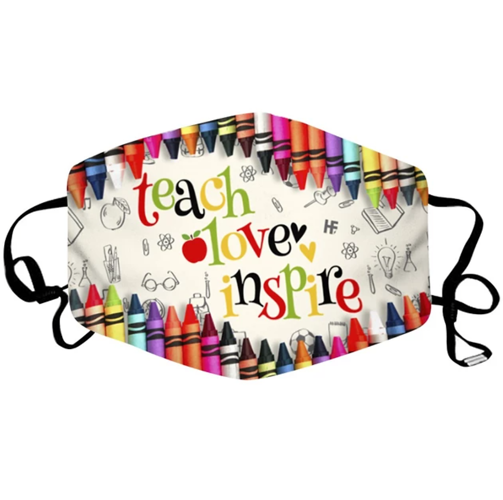 Back to School Teach Love Inspire Mask