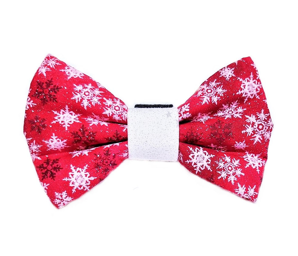 Christmas Snowflake & Stars - Dog Bow Tie