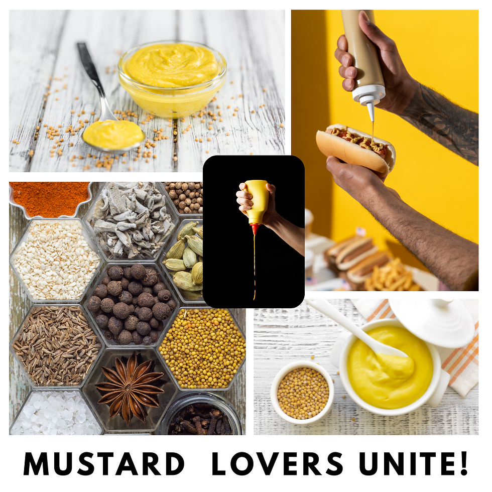 Photos of mustard from Canva for River Hills Harvest Elderberry Mustard Glaze Recipe.