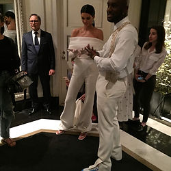 Kendall Jenner at the 2018 Met Gala wearing an off-white Virtue design, tailored by Princess Faraj