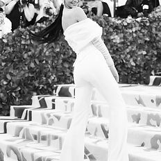 Kendall Jenner at the 2018 Met Gala wearing a custom Off-White jumpsuit designed by Virgil Abloh, tailored by Princess Faraj