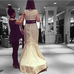 Princess Faraj doing a custom gown fitting in westwood NJ