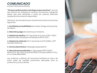 COMUNICADO A NUESTROS ASEGURADOS