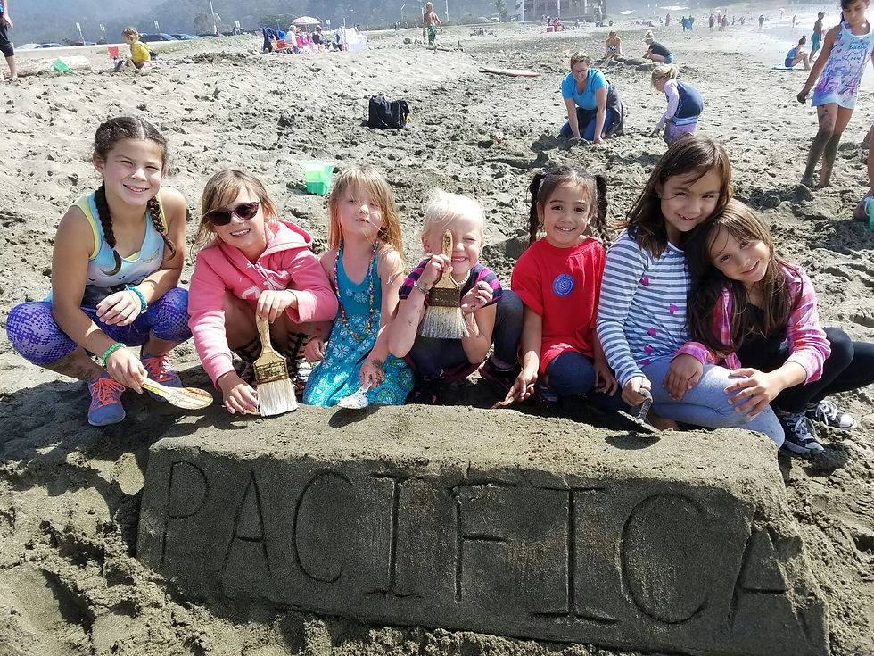 Having fun at the beach
