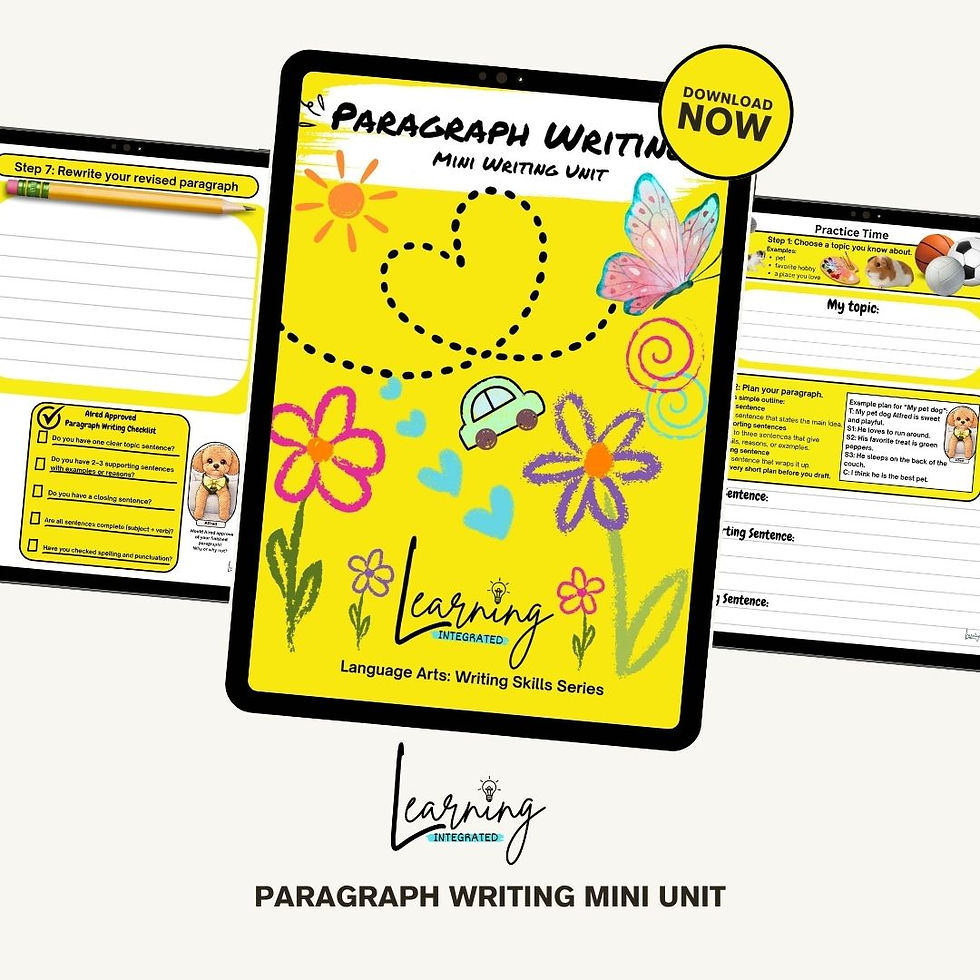 Thumbnail: Paragraph Writing Mini Homeschool Unit