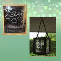 Geëts windlicht als huisnummer