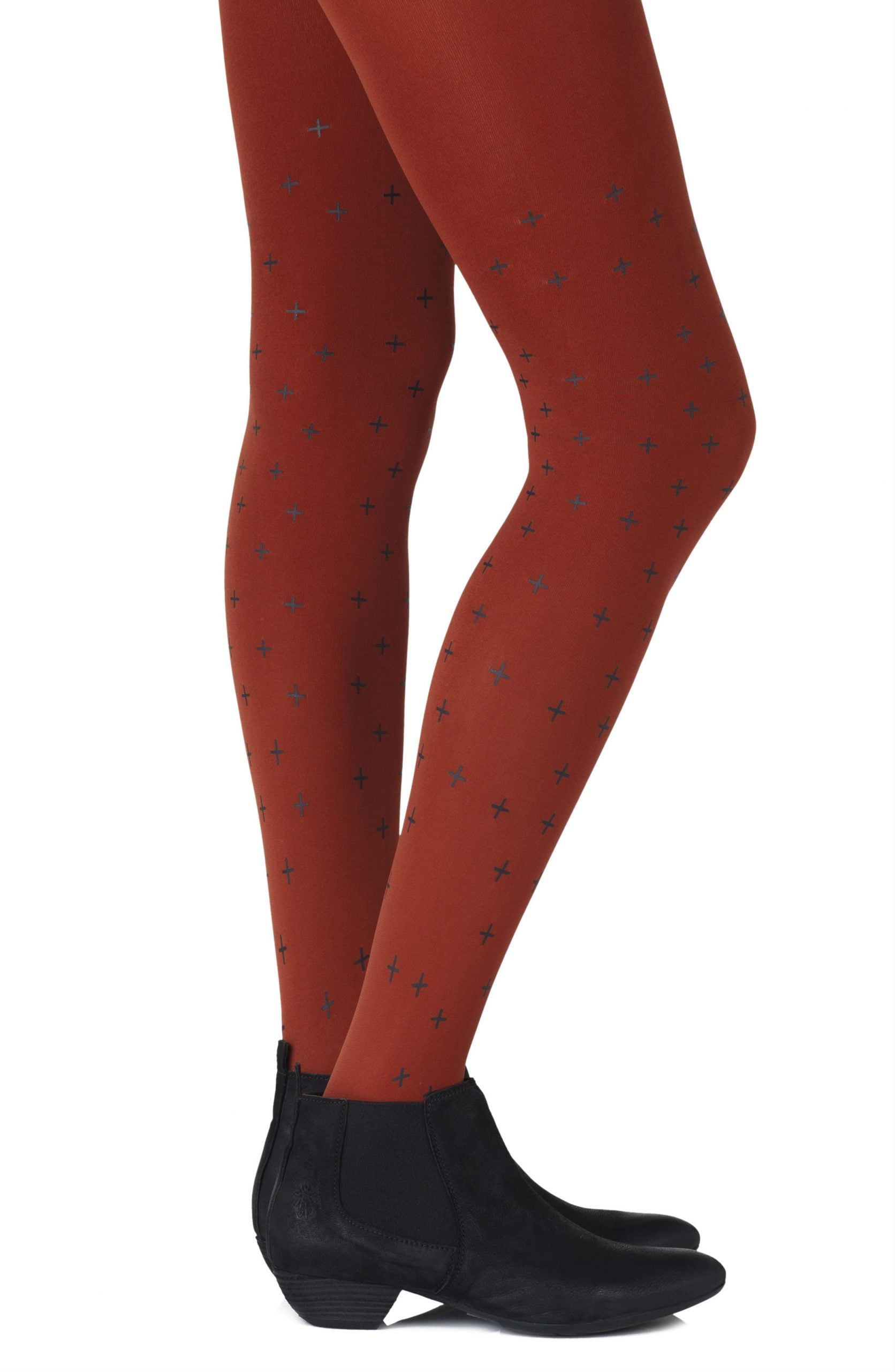 Zohara “You + Me = Love” Rust Tights