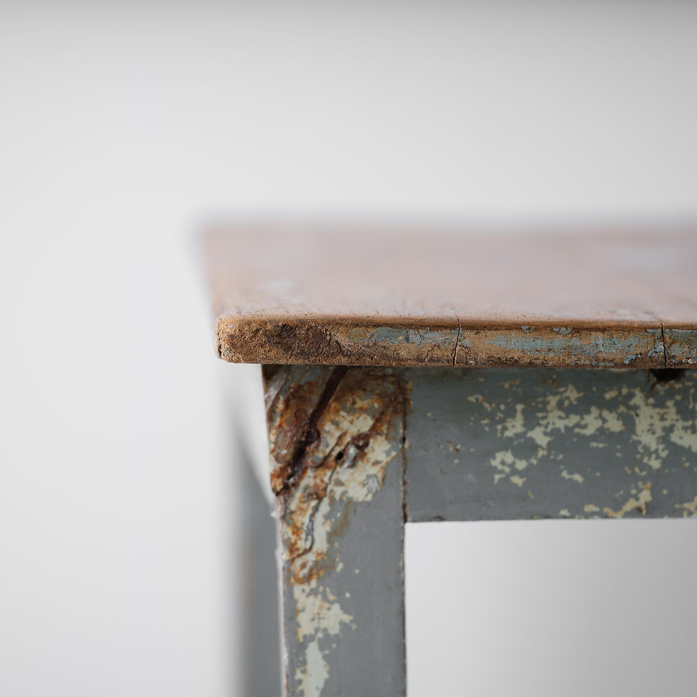 サムネイル： s-16v | Antique Wood Stool Gray Green