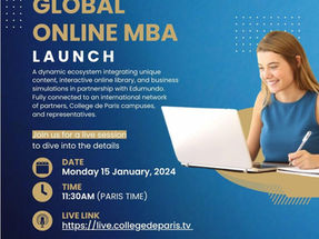 Live launch Online MBA - Collège de Paris International