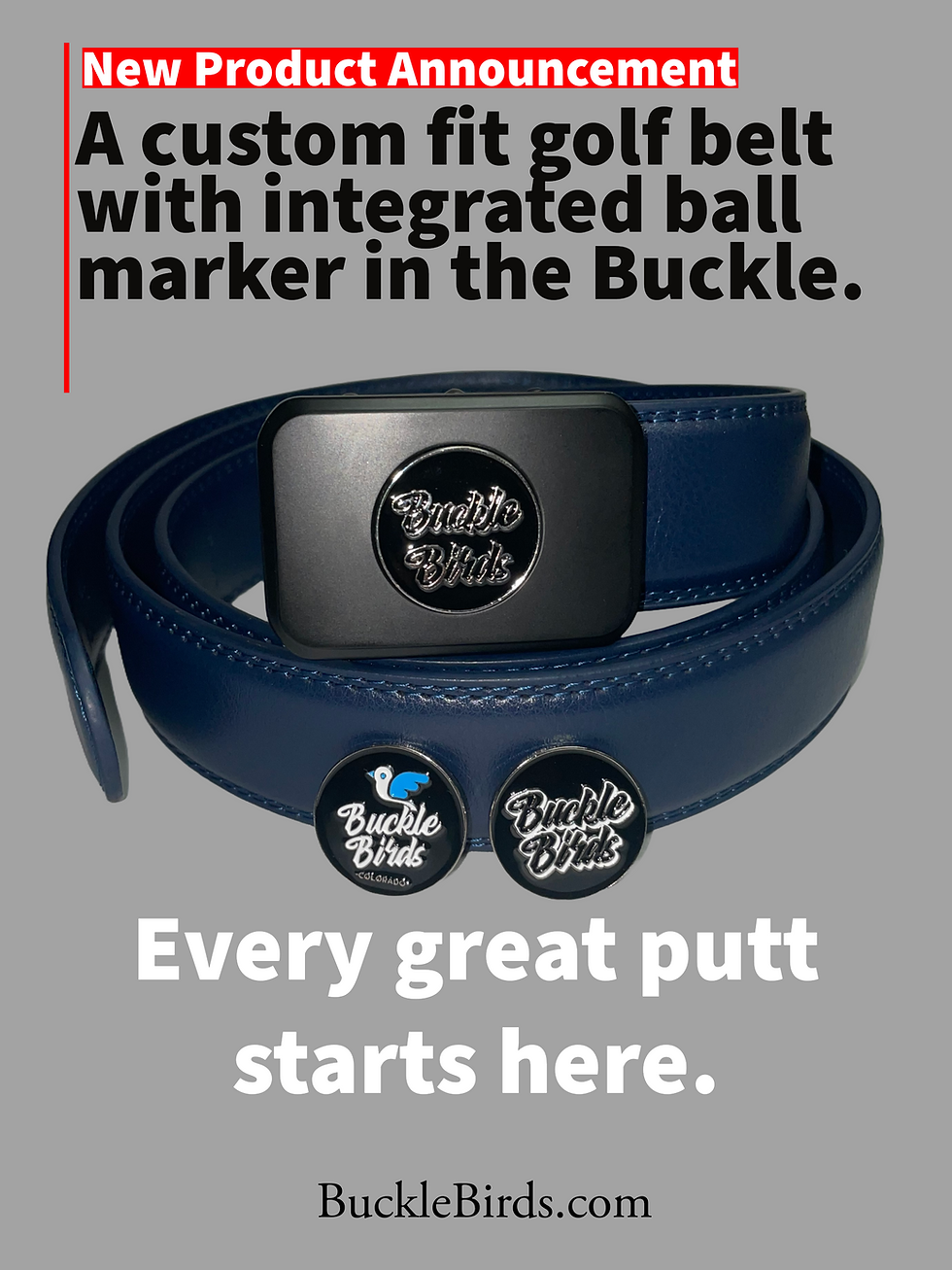 Thumbnail: Buckle Birds Blue Golf Belt Ad