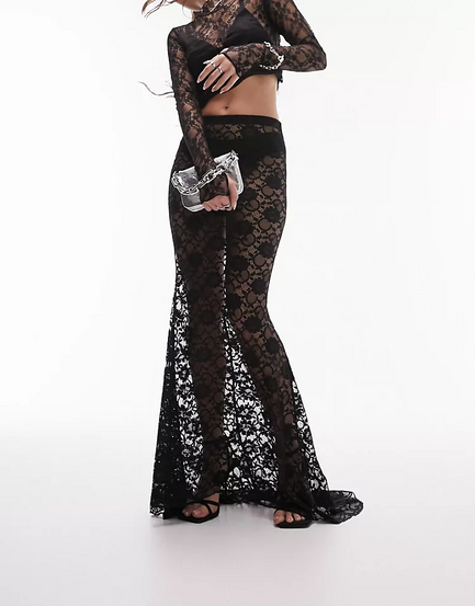 Tendance Jupe longue dentelle Topshop