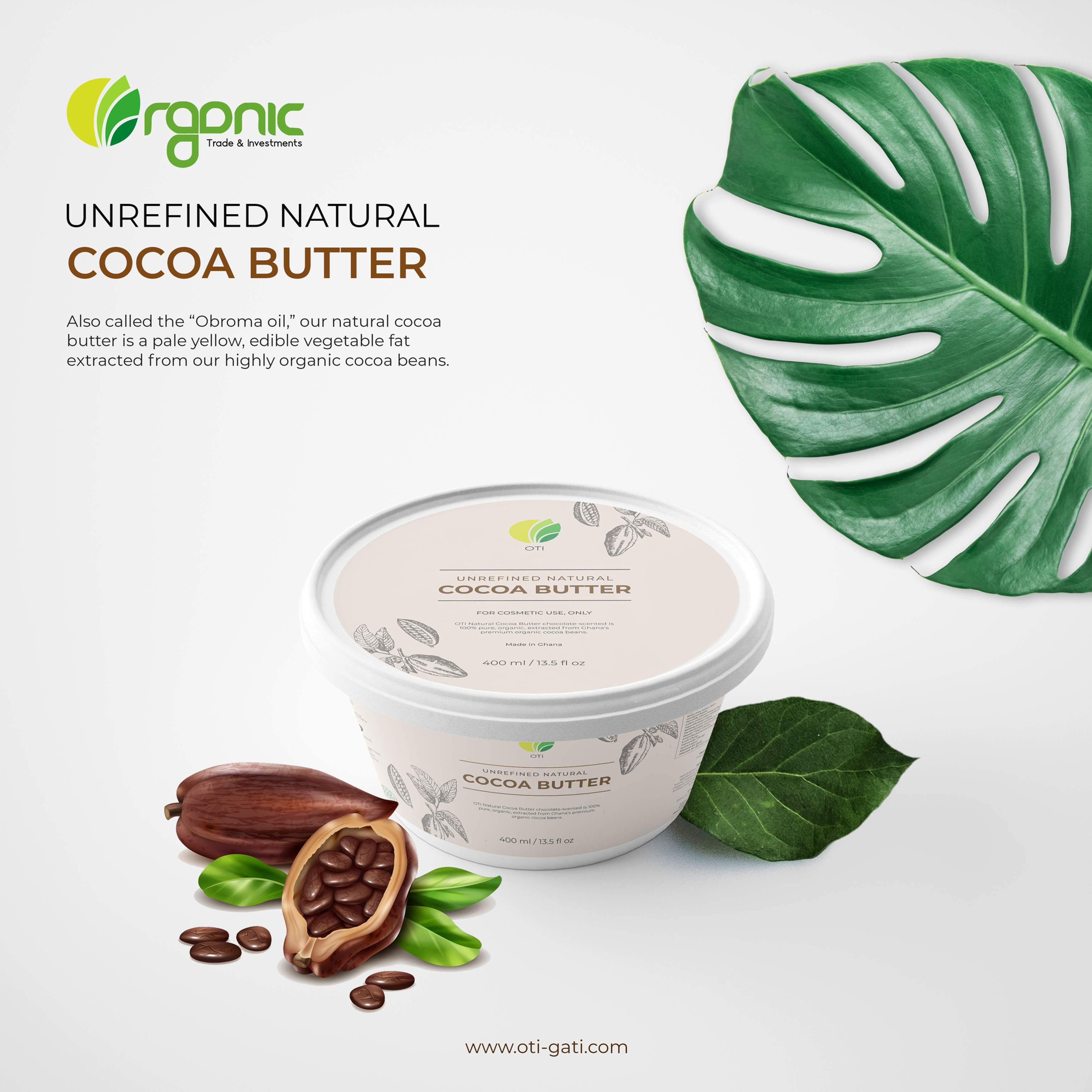 OTI Organic Natural Cocoa Butter (Cosmetic & Food Grade)