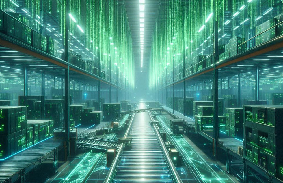A visual representation of a digital twin simulation