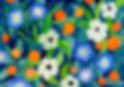 watercolour of vibrant Morning Glory and Thunbergia Alata flowers in a pattern