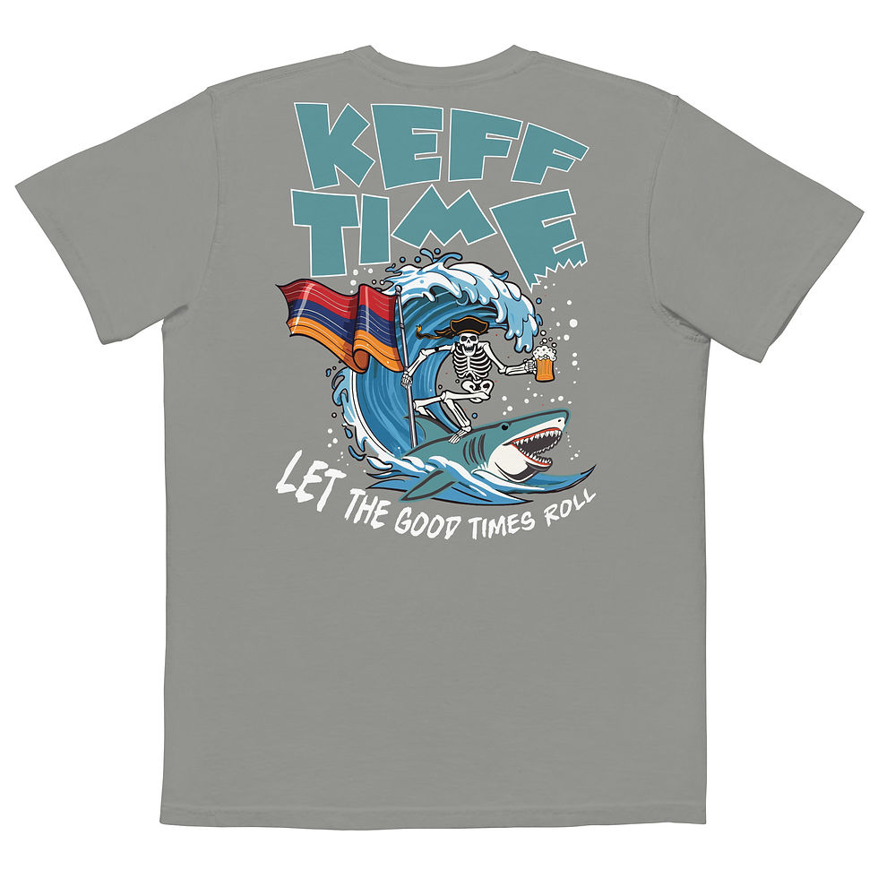 Thumbnail: Keff Time - Men's garment-dyed pocket Armenian t-shirt