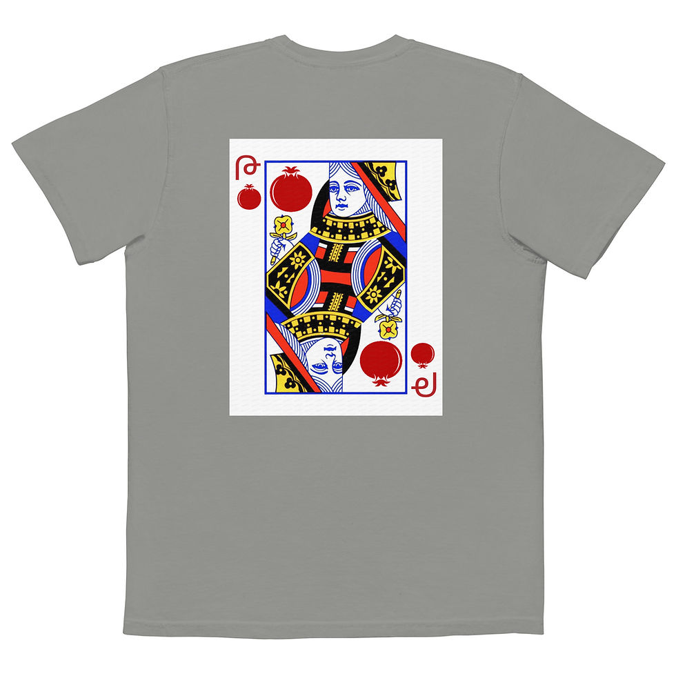 Thumbnail: Queen of Pomegranates - Women's garment-dyed pocket Armenian t-shirt